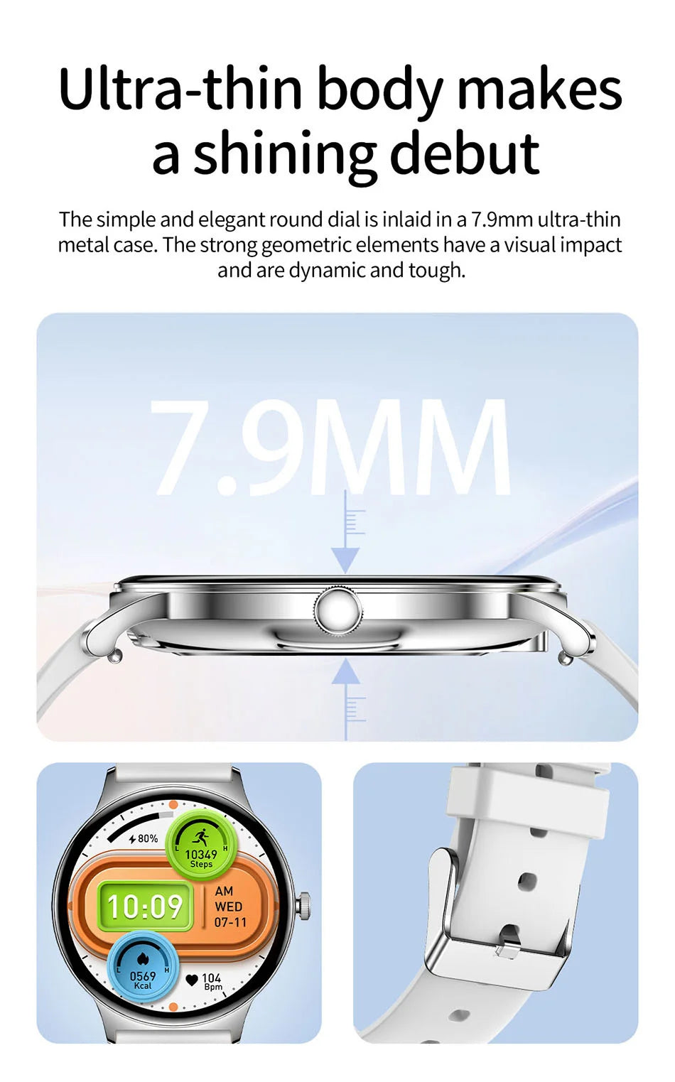 LyfenWatch Aura – Smartwatch AMOLED ultrafino