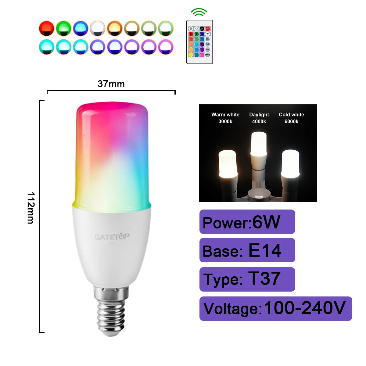 LyfenGlow Smart RGB – Bombilla LED Multicolor