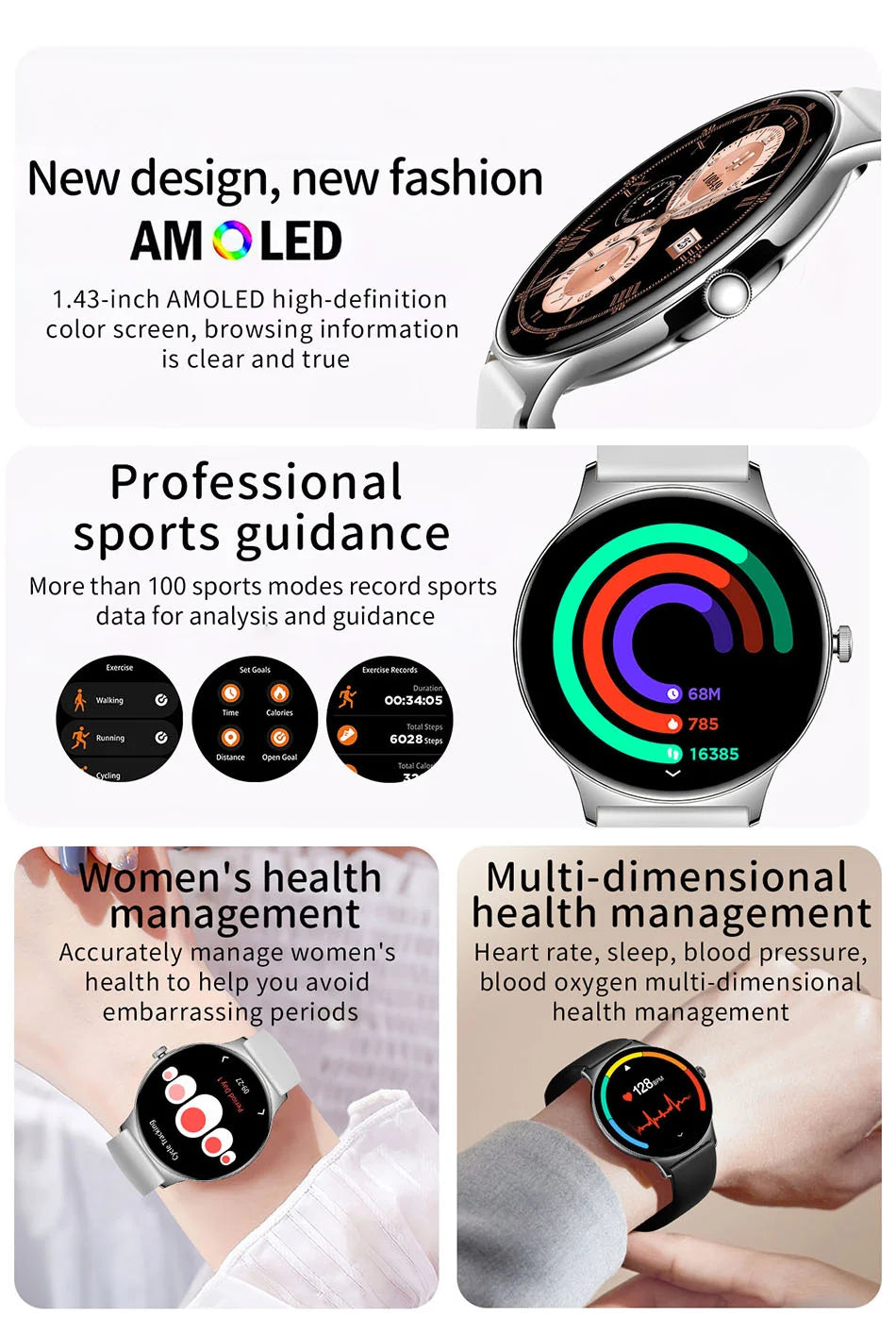 LyfenWatch Aura – Smartwatch AMOLED ultrafino