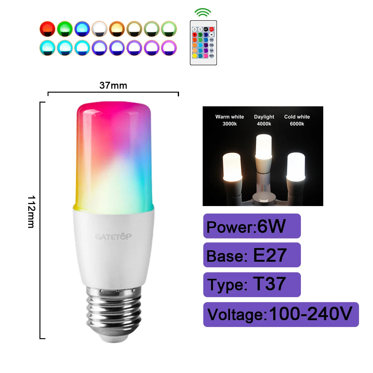 LyfenGlow Smart RGB – Bombilla LED Multicolor