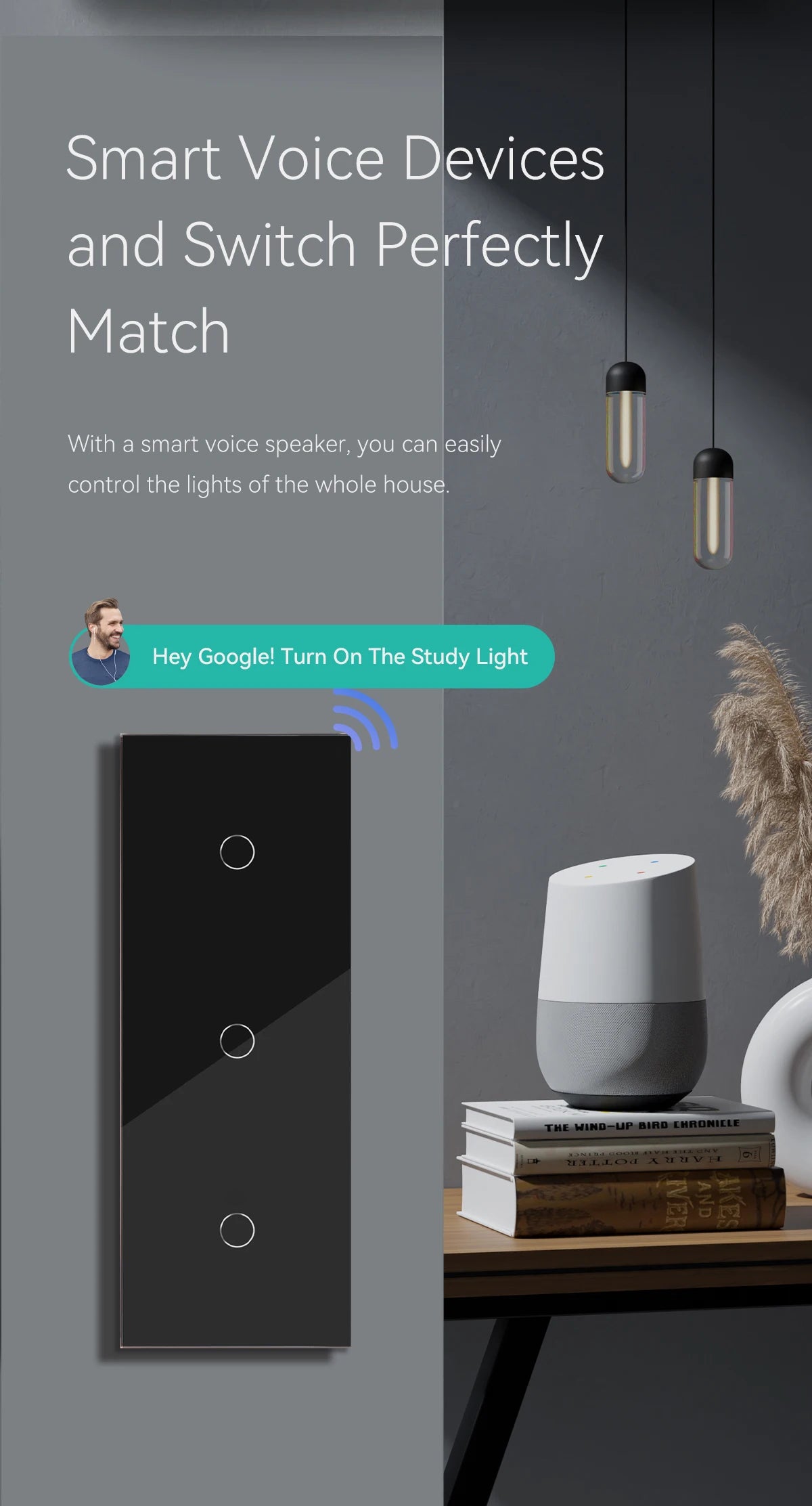 Inteligentny przełącznik – szkło hartowane wrażliwe na dotyk