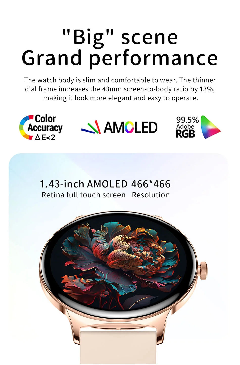 LyfenWatch Aura – Smartwatch AMOLED ultrafino