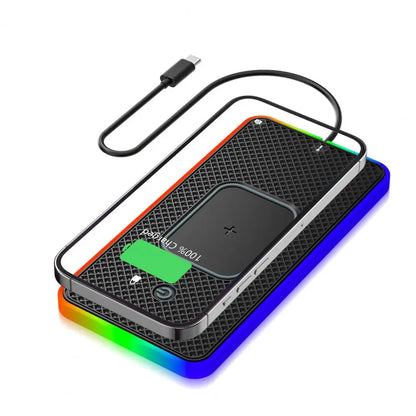 LyfenCharge Auto 20W – Cargador Inalámbrico para Coche con Base Antideslizante y Luces LED