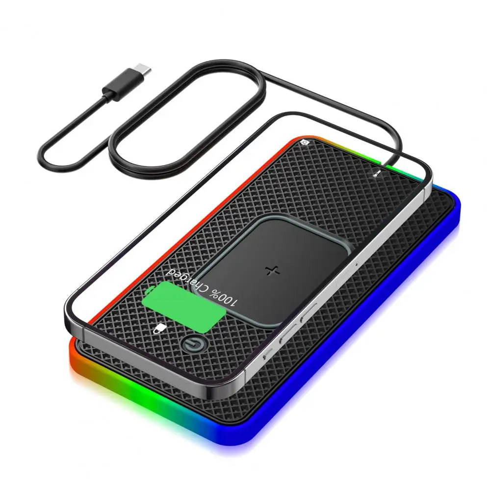 LyfenCharge Auto 20W – Cargador Inalámbrico para Coche con Base Antideslizante y Luces LED